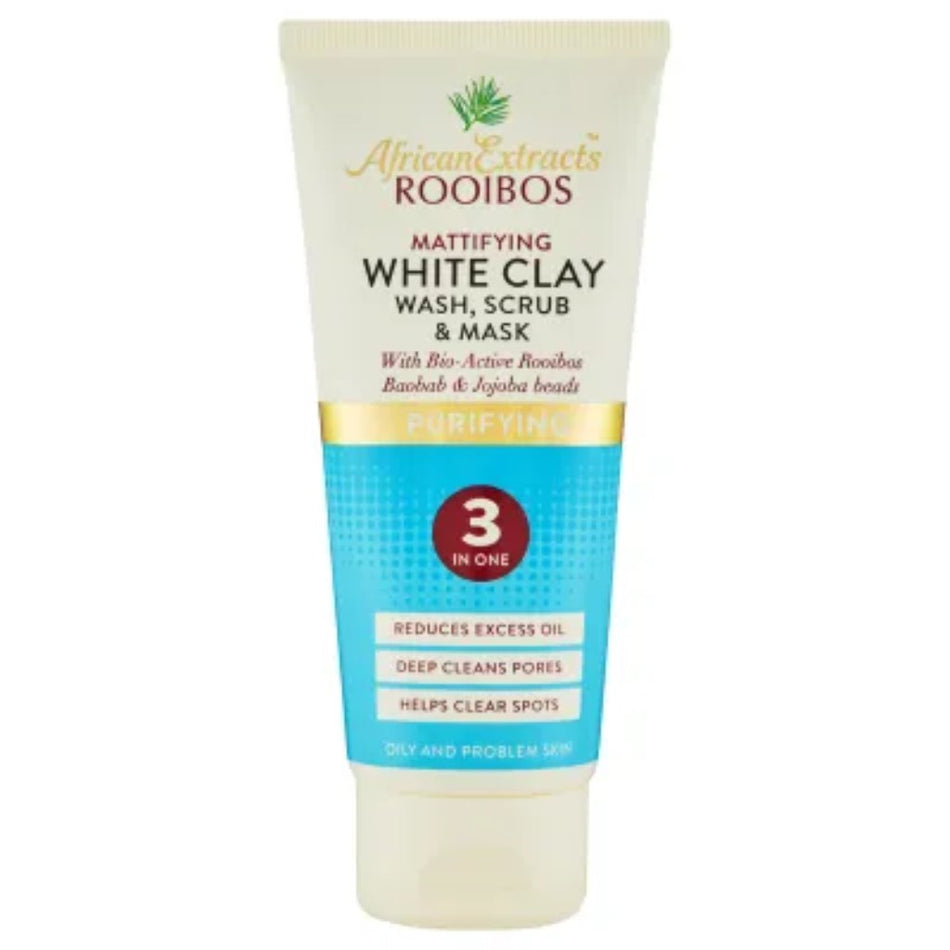 African Extracts Wash Scrub & Mask White Clay 100ML