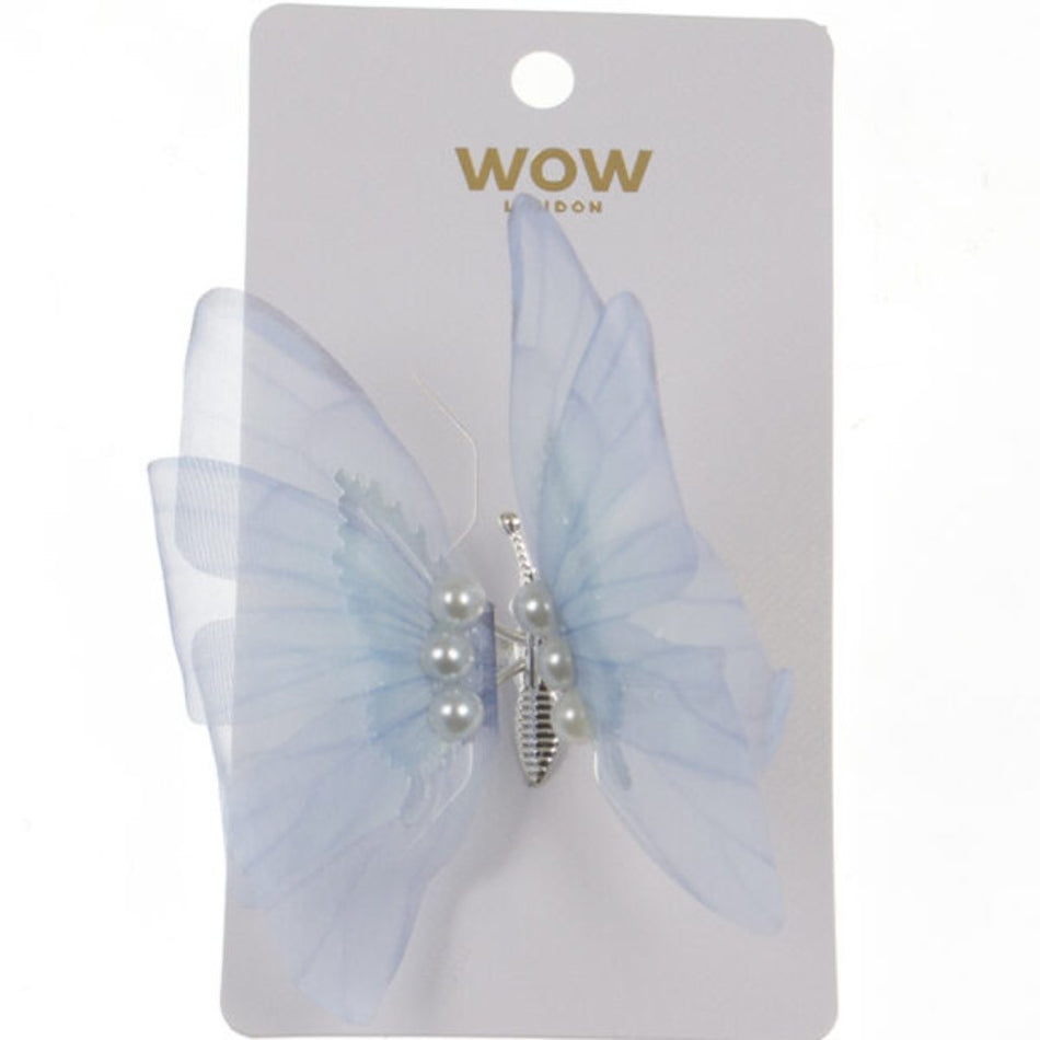 Wow Butterfly Pearl Hair Clips Assorted 008885A