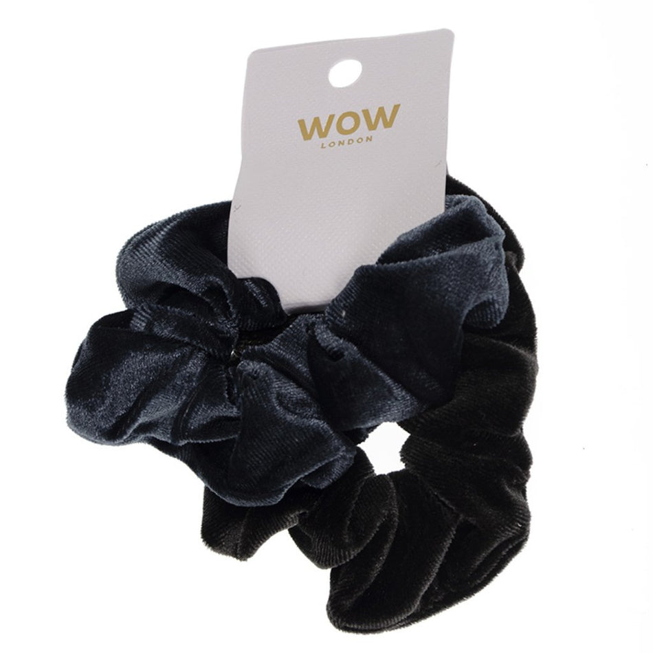 Wow Hair Scrunchy Black & Grey 2 Pack 411821