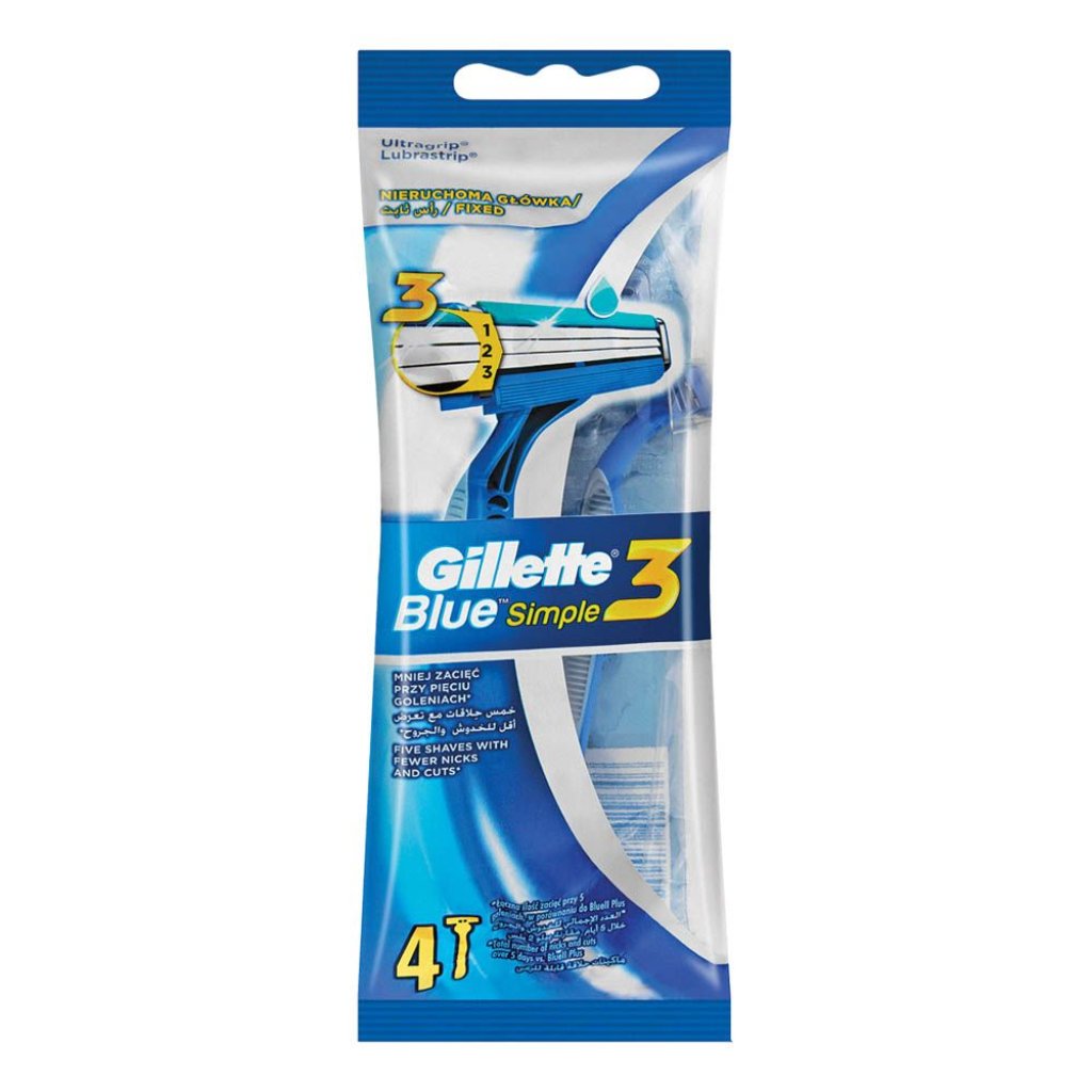Simple Gillette Razor Gillette Razor Blue 3 Simple 4 Pack – NWK Shop
