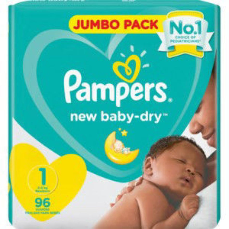 96'S Pampers Nappies New Baby Dry Jumbo Pack