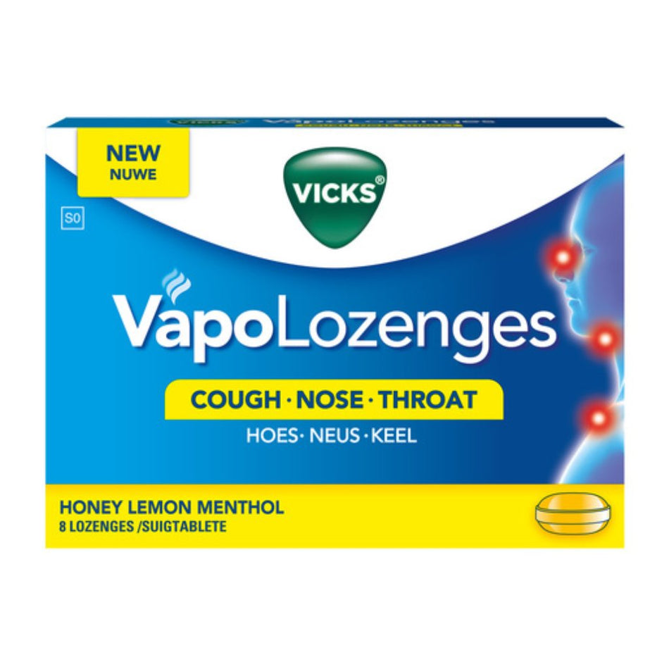 8'S Vicks Lozenges Honey Lemon Menthol